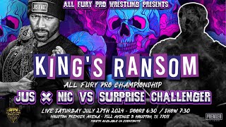 Jus x Nic vs TRay  AFPW Title  FULL MATCH from All Fury Pro presents Kings Ransom [upl. by Rooney]