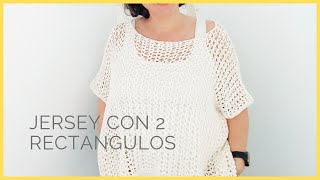 como tejer un Jersey con dos rectángulos de verano a crochet [upl. by Haman]