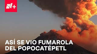 Así se vio la fumarola del volcán Popocatépetl hoy 20 de febrero de 2024  N [upl. by Ahsima]