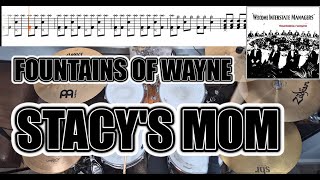 Fountains Of Wayne  Stacys Mom  Drum Cover With SHEET MUSIC [upl. by Htide]