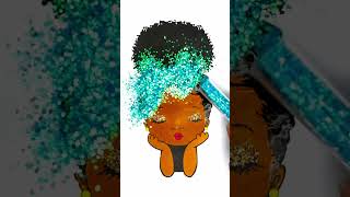 DIY Peekaboo Girl glitter afro hair creative ideas for kids kids girl kidsart [upl. by Damalus685]