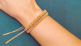 Pulseira Macrame com Duas cores passo a passoTutorial Completo [upl. by Aldis]