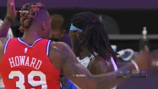 Dwight Howard just got ejected for chirping with Montrezl Harrell  Lakers vs 76ers [upl. by Wassyngton]