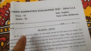 class 6 english 3rd unit test question paper 2024  class 6 english 3rd unit test suggestion 2024 [upl. by Beilul]