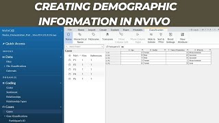 Creating Demographic information in NVivo [upl. by Cordeelia]