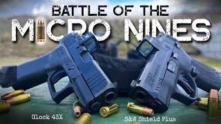 Glock 43X vs SampW Shield Plus  Battle of the Micro 9s [upl. by Dreeda]