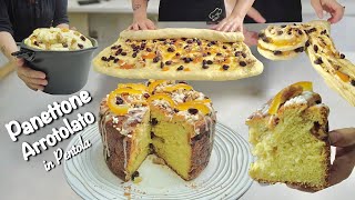 PANETTONE BRIOCHE ARROTOLATO veloce IN PENTOLA con MARMELLATA e NOCI [upl. by Inor257]