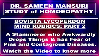 Mind Rubrics Of BOVISTA LYCOPERDON Part 2 HINDI [upl. by Ennovy]