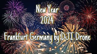 2024 New year fireworks shot on DJI drone Frankfurt am Main Germany [upl. by Chelsy958]