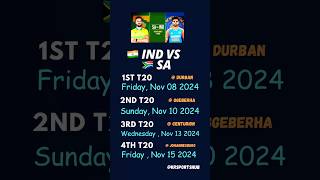 🇮🇳 IND vs 🇿🇦 SA T20 Series Schedule Date Time Venue [upl. by Bainbrudge]