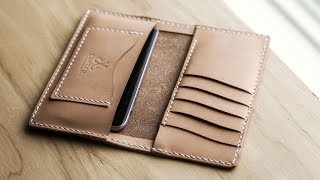 Making a Minimalist Leather iPhone Wallet [upl. by Llyrehc701]