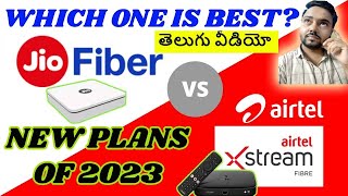 Jio Fiber vs Airtel Xstream Fiber in 2023 Total comparison with Prices and explained all details [upl. by Nimad48]