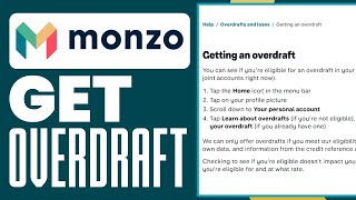 How To Get An Overdraft In Monzo Bank 2024 Updated [upl. by Ellata210]