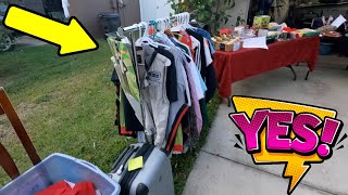 Garage Sale Clothing Rack was filled with Vintage MONEY [upl. by Letrice]