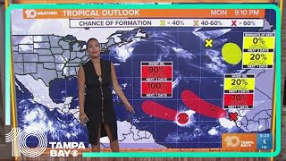 Tracking the Tropics Invest 95L expected to become tropical depression storm this week [upl. by Noelyn477]