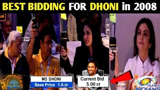 IPL Auction 2008  MS Dhoni ipl auction 2008 full highlights  Dhoni bidding in ipl auction 2008 [upl. by Aisital396]