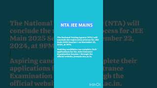 Register for NTA JEE Main 2025 Session 1 by Nov 22nta chandapatil [upl. by Sandie]