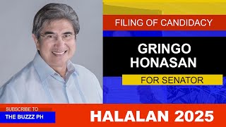 GRINGO HONASAN FILING OF CANDIDACY FOR HALALAN 2025 [upl. by Lyndsie]