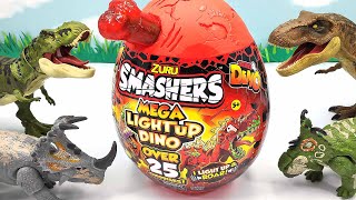 Dinosaur SMASHERS Mega Dino Egg With Lava TRex Light Up Over 25 Surprises Rex Dinosaur Egg [upl. by Haela]