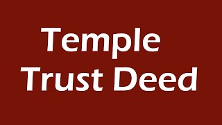 TEMPLE TRUST FORMATION [upl. by Annazus]