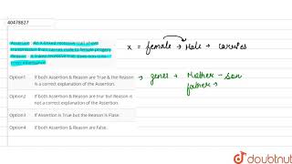 Assertion An Xlinked recessive trait shows transmission from carries male to female progeny [upl. by Nnazus743]