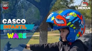 Casco para moto KIDS modelo WARE roda cascomoto cascos [upl. by Boyse]