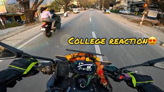 First Day in College With My Kawasaki z900😍  Public Reaction on Superbike [upl. by Mandal270]