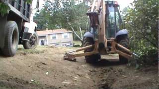 Case Backhoe Digging Drain [upl. by Eudoxia]