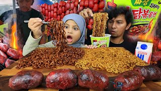 GOKIL MUKBANG SAMYANG JJAJANGMYEON TONGMO BAKAR HALFCOOKED with PIPIZOLA [upl. by Eanrahs]