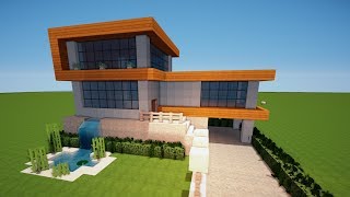 MINECRAFT MODERNES HAUS mit POOL bauen TUTORIAL HAUS 120 [upl. by Ledarf107]