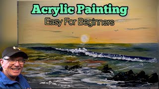 Seascape Acrylic Painting  Acrylic Painting  RealTime [upl. by Kcitrap]