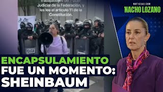 Sheinbaum habló del encapsulamiento a trabajadores del PJF en la F1 jueza da su versión  Nacho [upl. by Amej95]