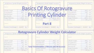 Basics Of Rotogravure Printing Cylinder Part 8 Rotogravure Cylinder Weight Calculator [upl. by Hermione]