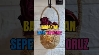 Karton bardaktan pinterest sepet yapalım🪺 diy pinterest kendinyap [upl. by Aliahs]