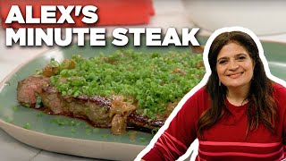 Alex Guarnaschellis Minute Steak with Quickie Cognac Sauce  Food Network [upl. by Kerry]