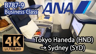 【4K Flight Business Class】 Tokyo Haneda HND to Sydney SYD ANA B7879 [upl. by Maurice899]