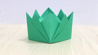 How to Make Paper Crown Step by Step  Origami Crown [upl. by Eltsirk]