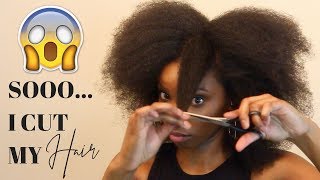 HOW I CUT amp SHAPE MY NATURAL HAIR AT HOME ✂️ [upl. by Lyrradal]