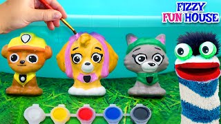 Fizzy amp Phoebe Help The Paw Patrol On A Fun Painting Activity 🎨  Fun Videos For Kids [upl. by Asel797]