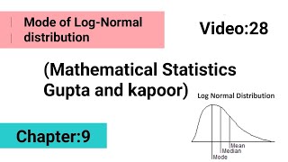 Mode of Lognormal distribution Special continues distribution [upl. by Enined]