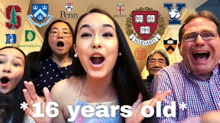 COLLEGE DECISION REACTIONS  16 YEARS OLD  HARVARD YALE PRINCETON COLUMBIA AND MORE  2021 [upl. by Krys]