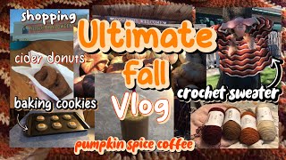 ultimate fall vlog  crocheting a fall sweater baking cookies shopping fall festive [upl. by Psyche]