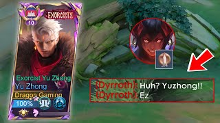 HOW TO COUNTER TRASHTALKER DYRROTH USING THIS BUILD YUZHONG VS DYRROTH  Mobile Legends [upl. by Leehar798]