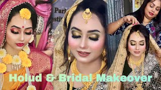 Holud Bride amp Weeding Bridal Makeover by Perfect Beauty Parlour [upl. by Adnilemre]