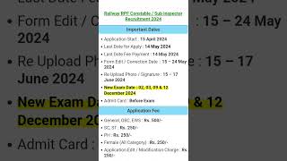 RPF Exam Date 2024 railway rpf [upl. by Acinoed]
