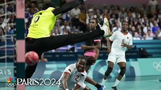 Angola upsets Spain in womens handball scores first tournament points  Paris Olympics [upl. by Drooff]