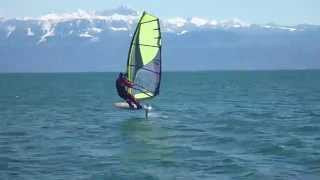 Windsurf foiling Windfoil session on Lake Geneva [upl. by Htesil]