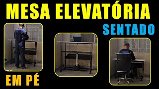 Como Fazer Mesa Escritorio Elevatoria Trabalhar em Pé e Sentado [upl. by Anatolio]