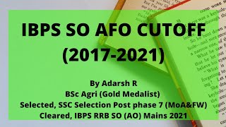 IBPS SO AFO Previous Years Cutoff 20172020 [upl. by Kidd]