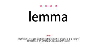 How to pronounce lemma  Vocab Today [upl. by Ainessej49]